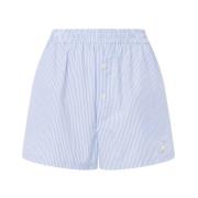 Pastelblauwe Elastische Taille Shorts Moschino , Blue , Dames