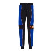 Joggingbroek met logoinzetstukken Balmain , Blue , Heren