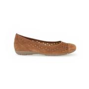 Cognac suède ballerina flats Gabor , Brown , Dames