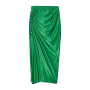 Elegante Gedrapeerde Lange Rok Paco Rabanne , Green , Dames