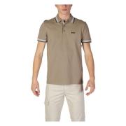 Bruine Effen Katoenen Poloshirt Hugo Boss , Brown , Heren