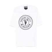 Wit Logo Detail Crew Neck T-shirt Versace Jeans Couture , White , Here...