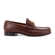 Leren Loafer met VLogo Handtekening Detail Valentino Garavani , Brown ...