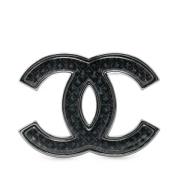 Pre-owned Metal brooches Chanel Vintage , Black , Dames