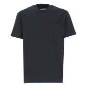 Blauw Katoenen T-shirt met Borstzak Jil Sander , Blue , Heren