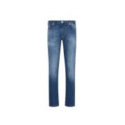 Slim Fit Straight Leg Jeans Emporio Armani , Blue , Heren