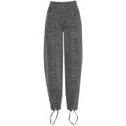 Denim Lace Leg Pants in Zwart Rotate Birger Christensen , Gray , Dames