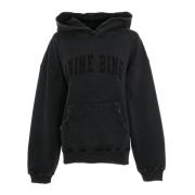 Vintage Style hoodie met logo print Anine Bing , Black , Dames