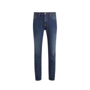 Regular Washed Denim Jeans Belstaff , Blue , Heren