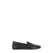 Zwarte Leren Loafers Vierkante Neus Khaite , Black , Dames