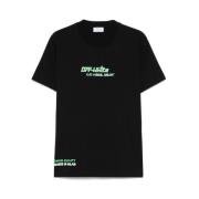 Zwart Logo Print Crew Neck T-shirt Off White , Black , Heren