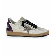 Witte sneakers met glanzende paarse hiel Golden Goose , White , Dames