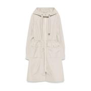 Beige Jack met Rits en Trekkoord in de Taille Herno , Beige , Dames