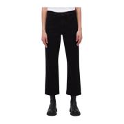 Hoge taille rechte pijp jeans 7 For All Mankind , Black , Dames