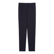 Blauwe Slim Fit Jersey Broek Max Mara Studio , Blue , Dames