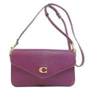 Pre-owned Leather shoulder-bags Coach Pre-owned , Purple , Dames