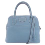 Pre-owned Leather handbags Hermès Vintage , Blue , Dames