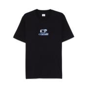 Navy Blue Crew Neck T-shirt C.p. Company , Blue , Heren