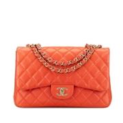 Pre-owned Leather shoulder-bags Chanel Vintage , Orange , Dames