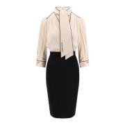 Zwart/Witte Midi Jurk met Afneembare Rok Elisabetta Franchi , Black , ...