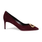 Elegante suède pumps met lage hak Dee Ocleppo , Red , Dames