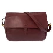 Pre-owned Leather shoulder-bags Cartier Vintage , Red , Dames