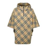 Geruite Cape Lente-Zomer 2025 Unisex Burberry , Beige , Dames