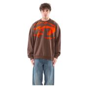 Grote Logo Sweatshirt in 7ES Diesel , Brown , Heren