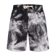 Katoenen shorts met print Palm Angels , Gray , Heren