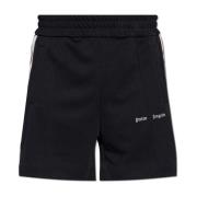 Shorts met geborduurd logo Palm Angels , Black , Heren