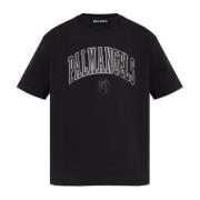 T-shirt met bedrukt logo Palm Angels , Black , Heren