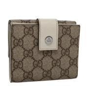 Pre-owned Leather wallets Gucci Vintage , Beige , Dames