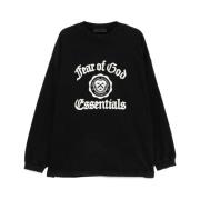 Zwarte Crew Neck Sweater Lange Mouwen Fear Of God , Black , Heren