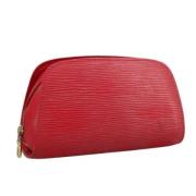 Pre-owned Leather pouches Louis Vuitton Vintage , Red , Dames