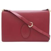 Pre-owned Leather shoulder-bags Cartier Vintage , Red , Dames