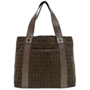 Pre-owned Canvas handbags Bvlgari Vintage , Brown , Dames