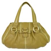 Pre-owned Leather handbags Bvlgari Vintage , Yellow , Dames