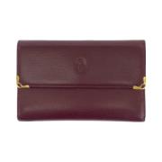 Pre-owned Leather wallets Cartier Vintage , Brown , Dames