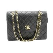 Pre-owned Leather chanel-bags Chanel Vintage , Black , Dames