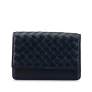 Pre-owned Leather wallets Bottega Veneta Vintage , Blue , Dames