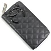 Pre-owned Leather wallets Chanel Vintage , Black , Dames