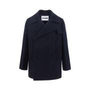 Wollen Caban Jas Jil Sander , Blue , Heren