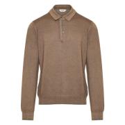 Wollen Polo Shirt Gemaakt in Italië Gran Sasso , Beige , Heren