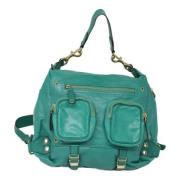 Pre-owned Leather backpacks Gucci Vintage , Green , Dames