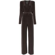 Koffiebruine Gesp Sluiting Jumpsuit Norma Kamali , Brown , Dames