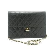 Pre-owned Leather chanel-bags Chanel Vintage , Black , Dames