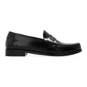 Zwarte Penny Loafers Aw23 Saint Laurent , Black , Heren