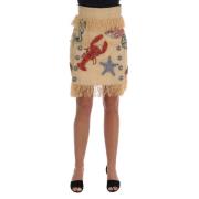 Kristalversierde hoge taille rok Dolce & Gabbana , Beige , Dames