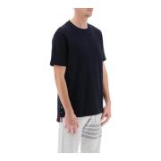 RWB Gestreept Piqué T-Shirt met Geknoopte Zijzooms Thom Browne , Blue ...