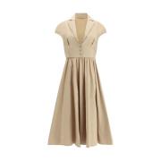 Elegante Chemisier Jurk Ermanno Scervino , Beige , Dames